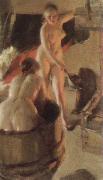 Anders Zorn girls from dalarna having a bath oil painting artist